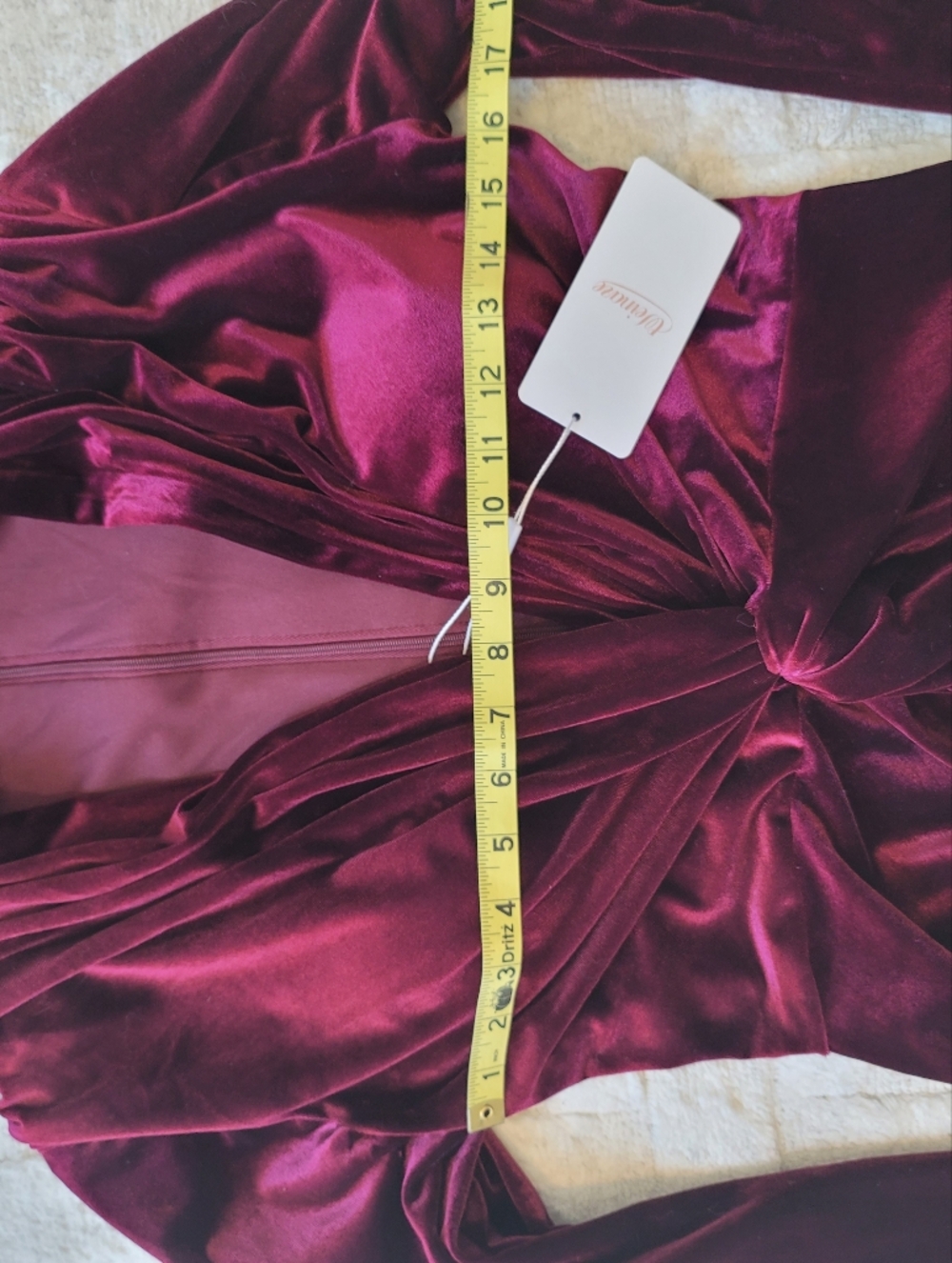 NWT Long Sleeve Burgundy Dress Size 8 - Picture 7 of 11